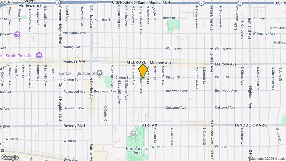 542 N Sierra Bonita Ave Map and Location Details