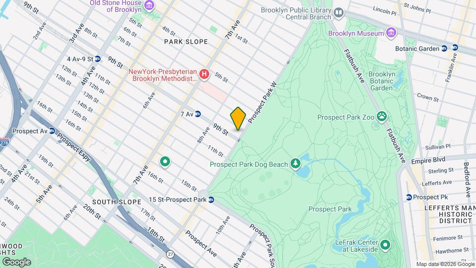 Prospect Park West, Unit 1B Mapa y Detalles de la Ubicación
