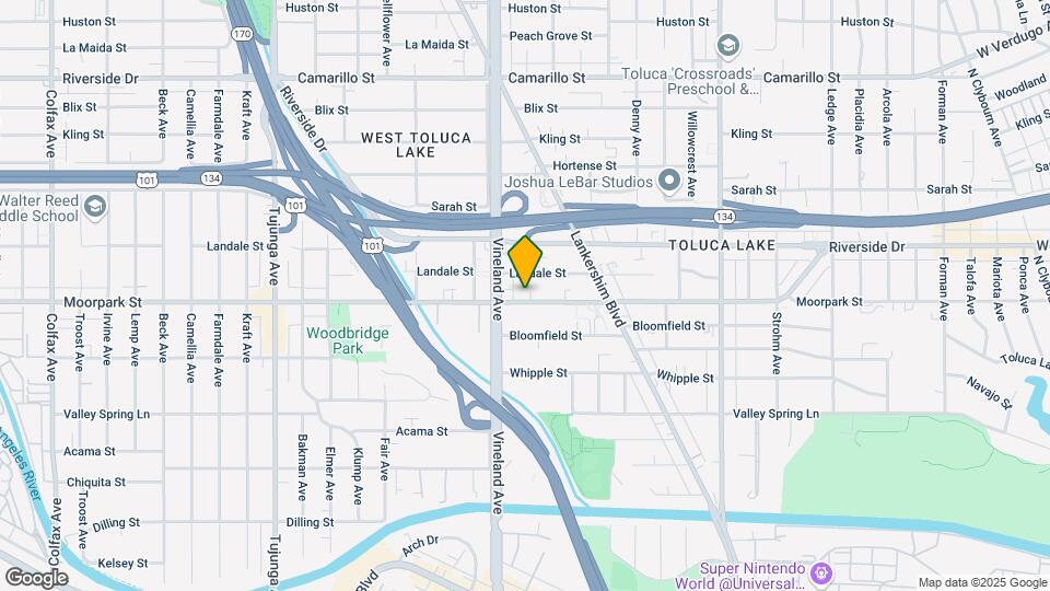 10933 Moorpark St Map and Location Details