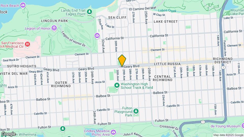 6509 Geary Blvd Map and Location Details