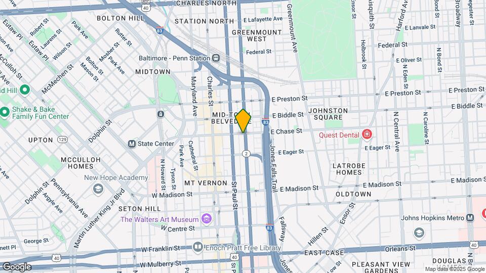1040 N Calvert St Map and Location Details