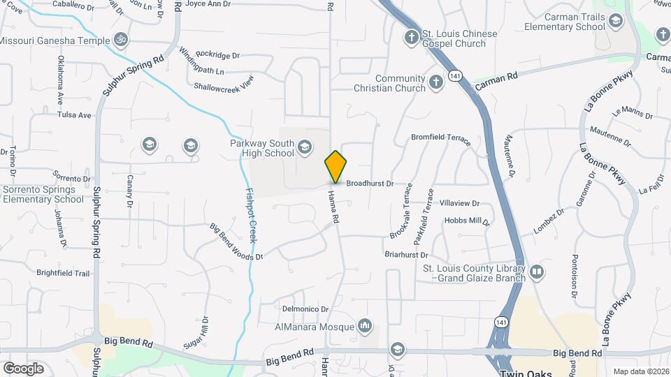 900 Broadhurst Dr Map and Location Details