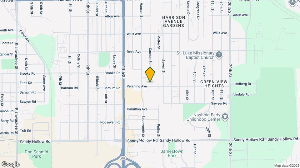 1722 Pershing Ave Map and Location Details