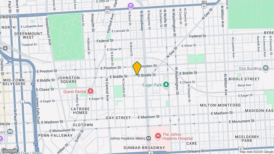 1607 E Biddle St Map and Location Details