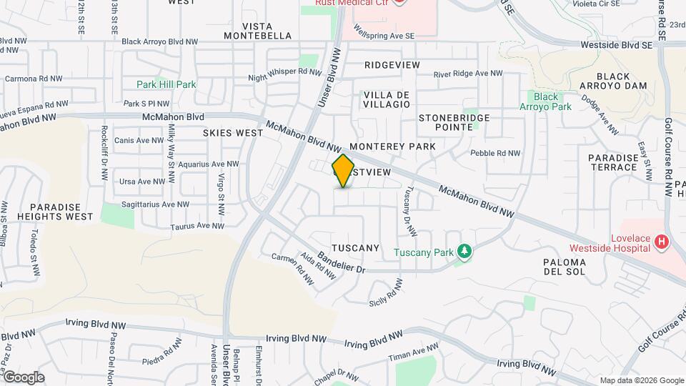 10615 Monte Bello Ct NW Map and Location Details