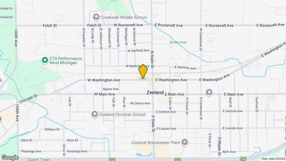 38 W Washington Ave Map and Location Details