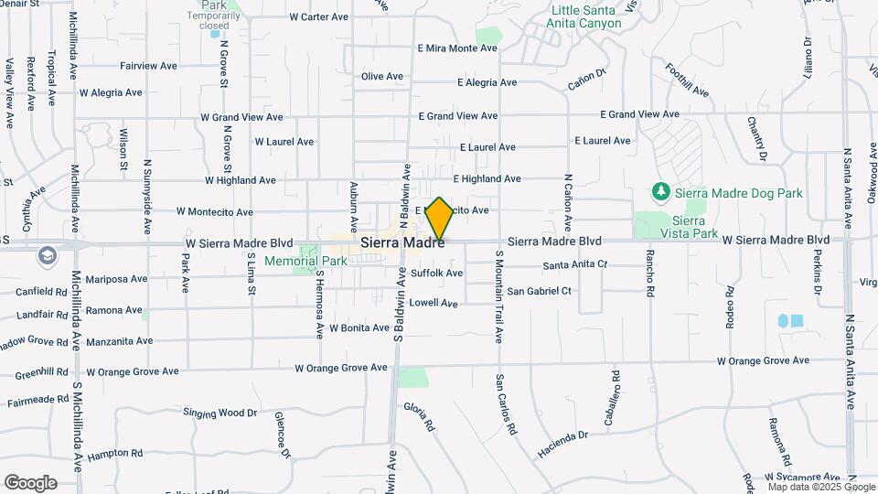 74 E Sierra Madre Blvd Mapa y Detalles de la Ubicación