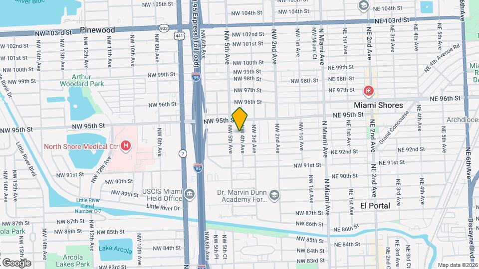 9398 NW 4th Ave Map and Location Details