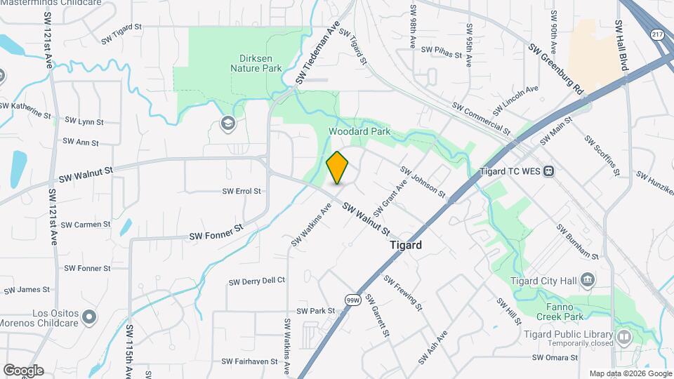 12575 SW Brookside Ave Map and Location Details