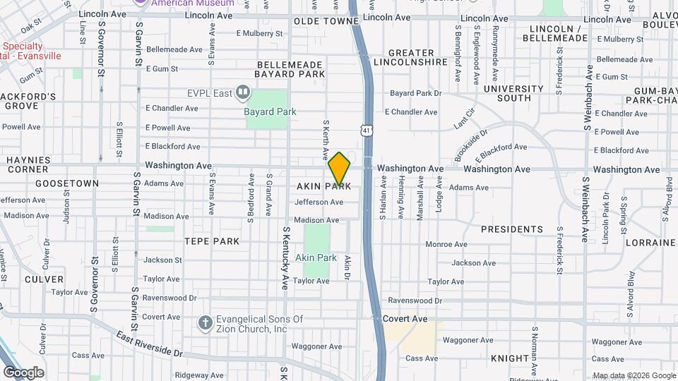 1119 Adams Ave Map and Location Details