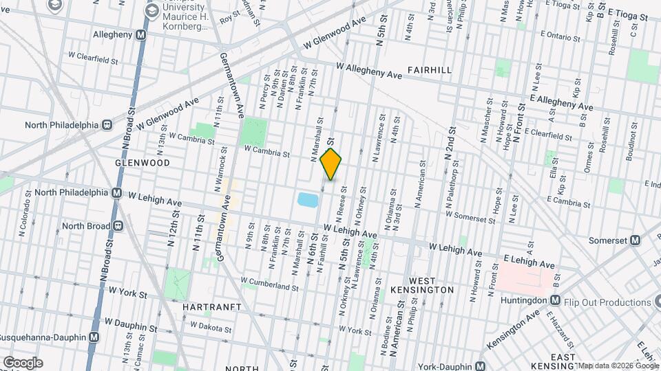 2820 N Fairhill St Map and Location Details