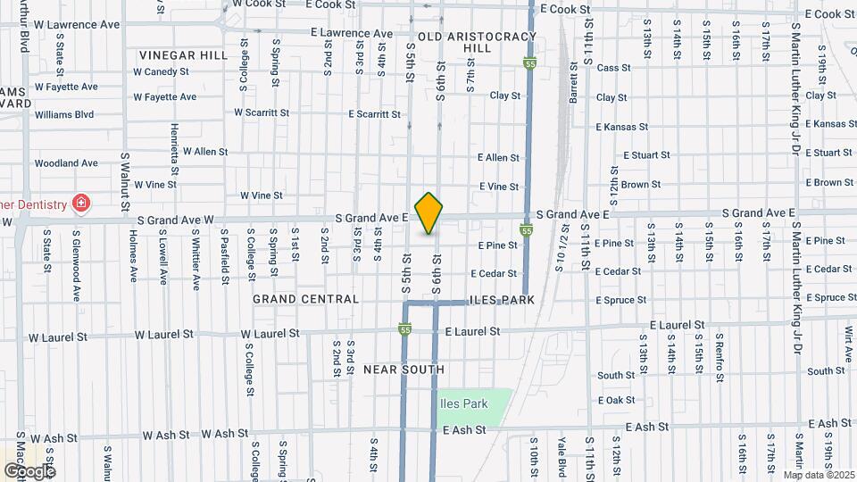 525 E Pine St Map and Location Details