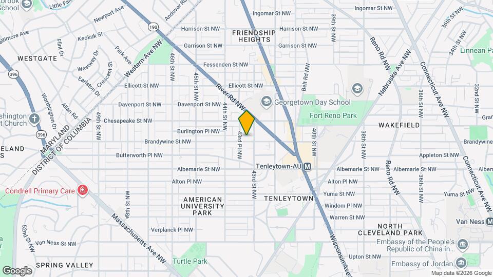 4307 Brandywine St NW Map and Location Details