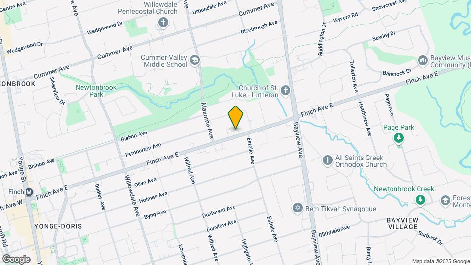 250B Finch Av E Map and Location Details