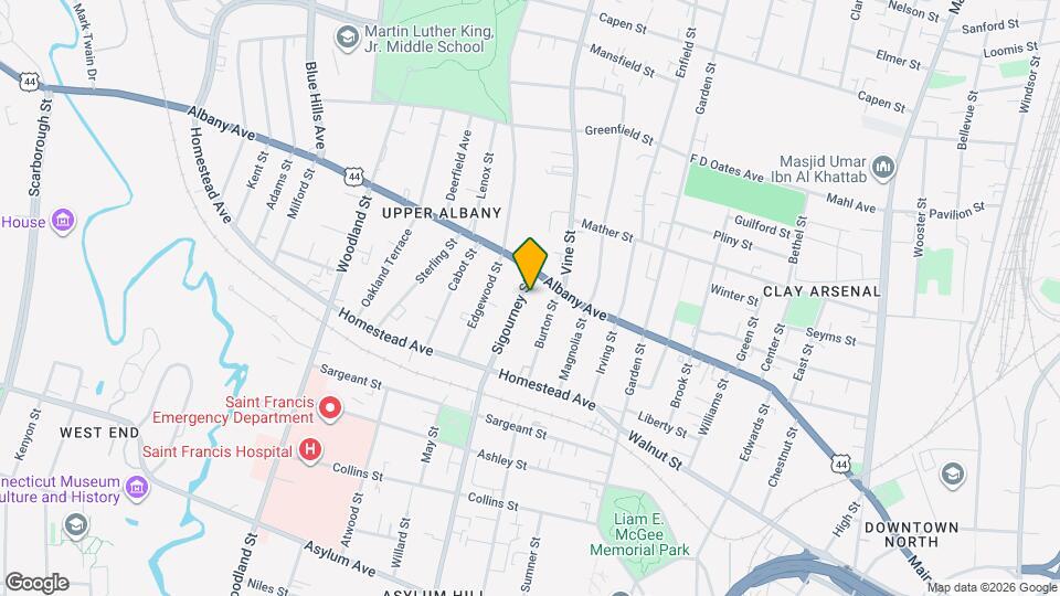 402-404-404 Sigourney St Map and Location Details