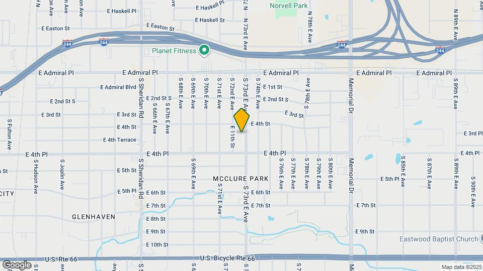 424 S 73rd E Ave Map and Location Details