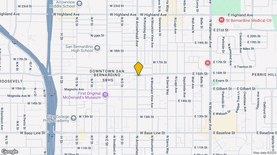 1595 N Arrowhead Ave Map and Location Details