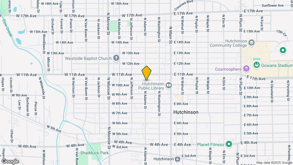 1000 N Adams St Map and Location Details