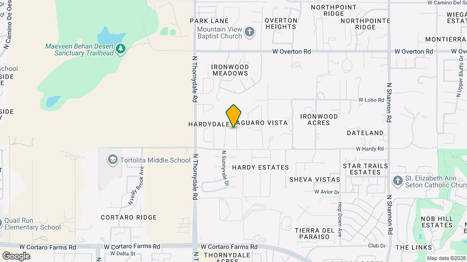 8835 N Hardy Preserve Loop Mapa y Detalles de la Ubicación