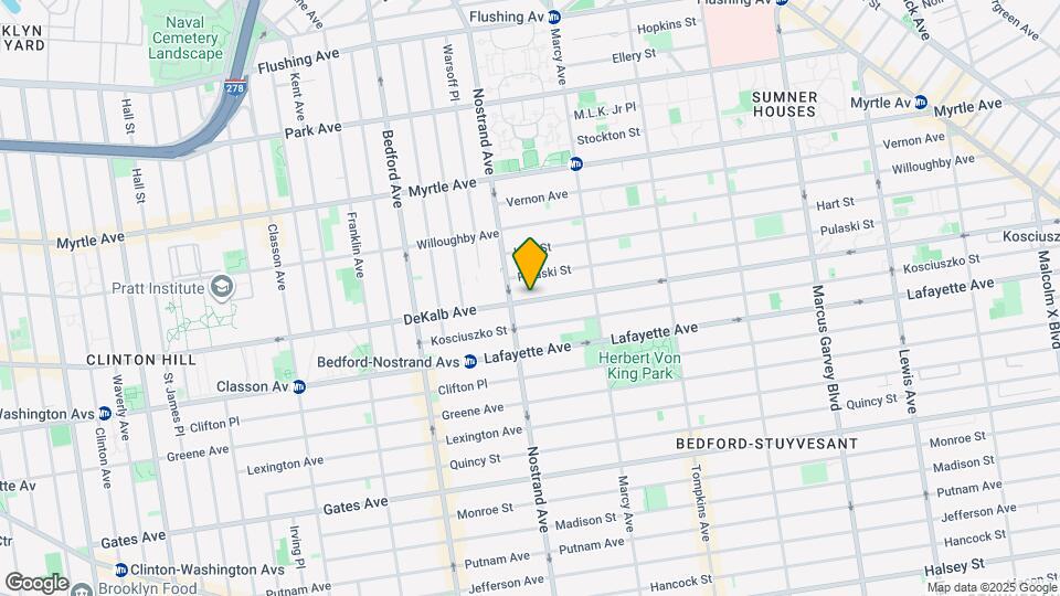 627 DeKalb Ave Map and Location Details