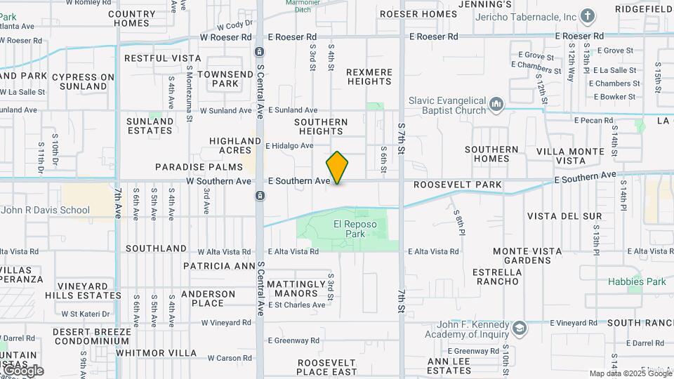 413 E Southern Ave Map and Location Details