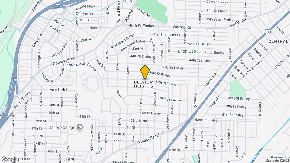 1019 47th St Ensley Map and Location Details