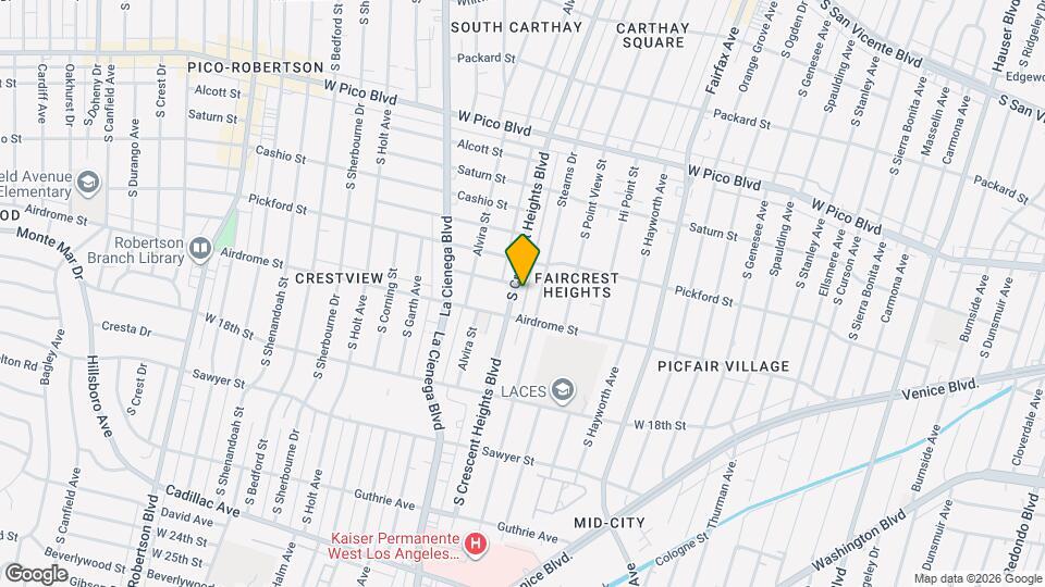 1656 S Crescent Heights Blvd Map and Location Details