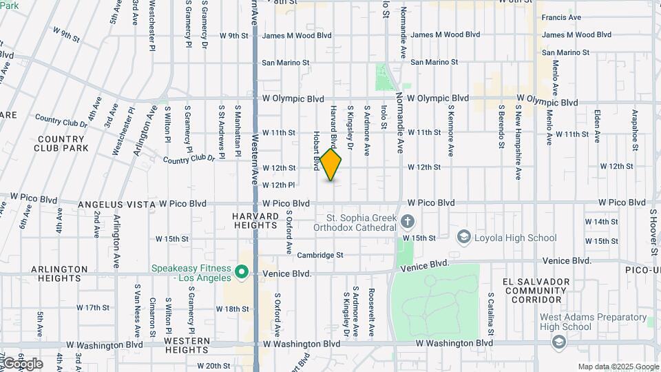 1229 S Harvard Blvd Map and Location Details