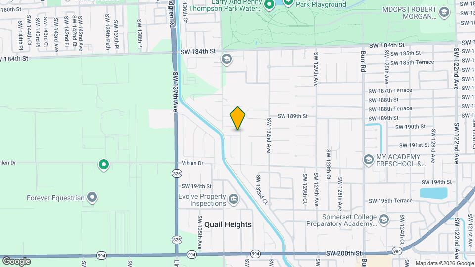 13305 SW 190th Terrace Map and Location Details
