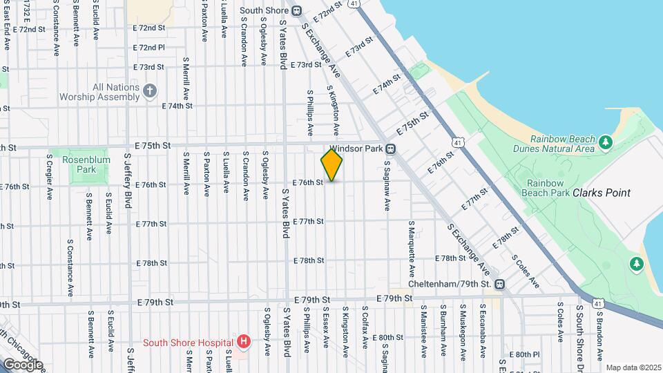 7601 S Essex Ave Map and Location Details