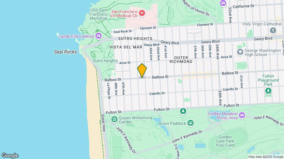 4325 Balboa St Mapa y Detalles de la Ubicación