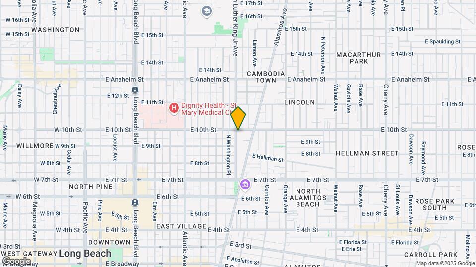1000 E 10th St Map and Location Details