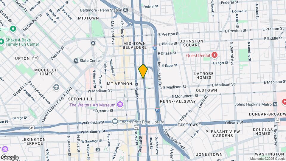 824 N Calvert St Map and Location Details
