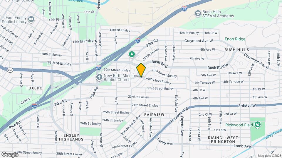 2644 20th Place Ensley Map and Location Details