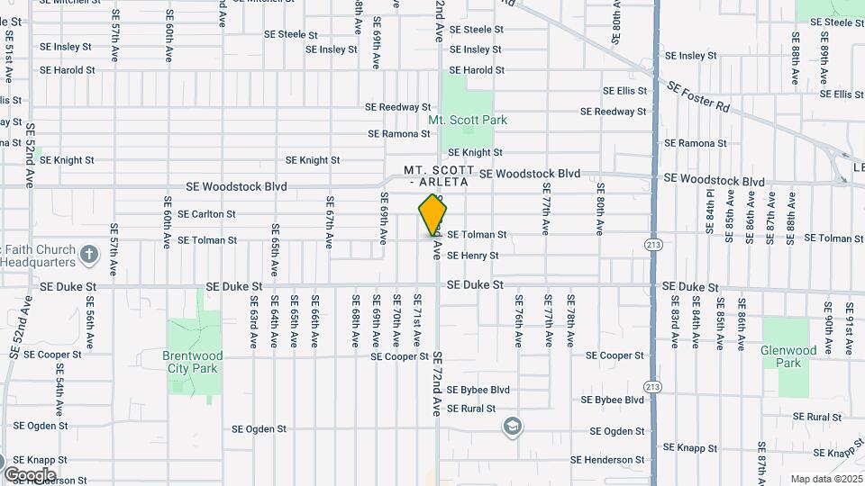 7180 SE Tolman St Map and Location Details