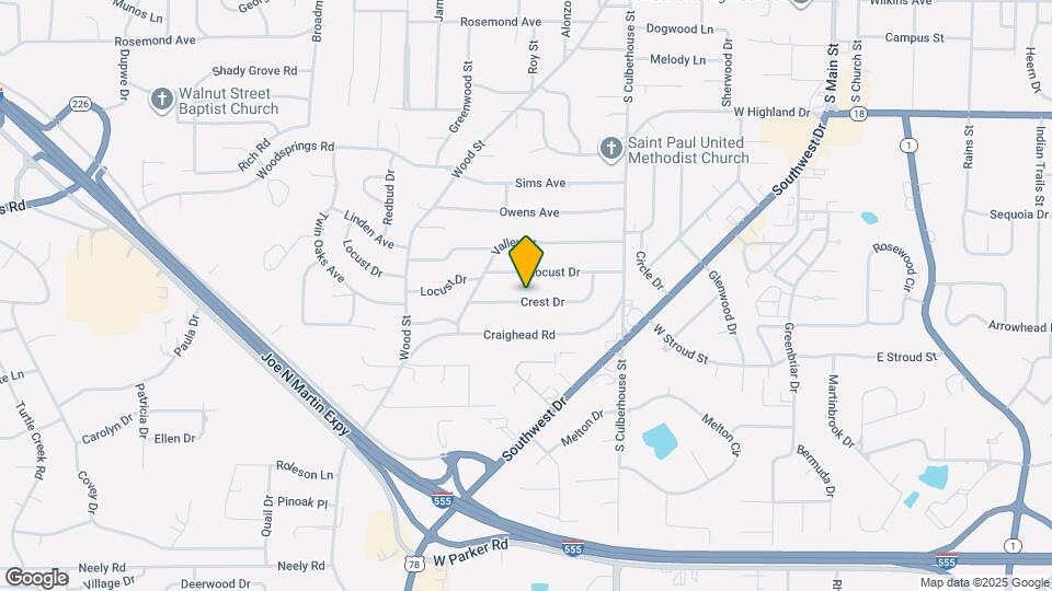 732 Crest Dr Map and Location Details