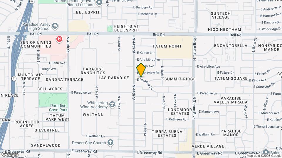 4444 E Paradise Ln Mapa y Detalles de la Ubicación