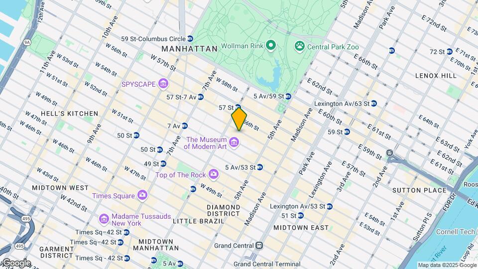 54 W 55th St Mapa y Detalles de la Ubicación