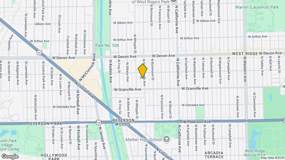 6234 N Sacramento Ave Map and Location Details