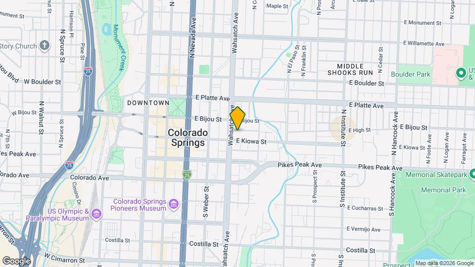 109 N Wahsatch Ave Map and Location Details