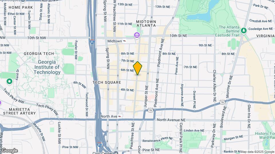 811 Peachtree St NE Map and Location Details