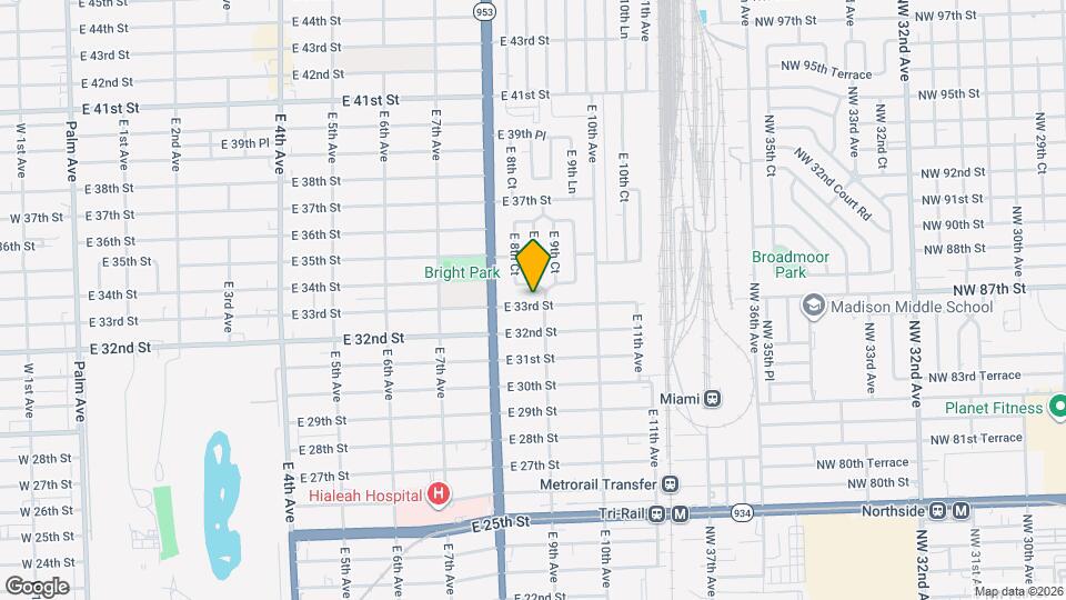 861 E 33rd St Map and Location Details