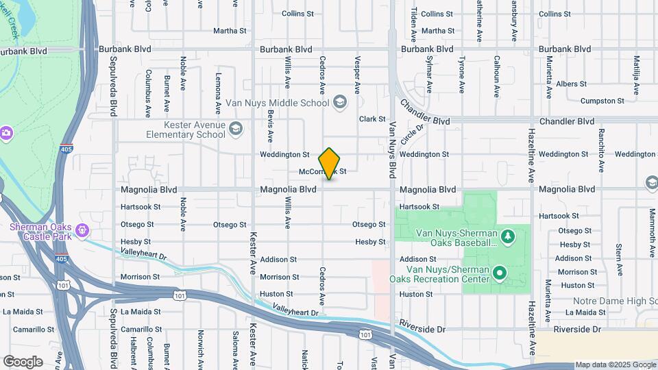 14651 Magnolia Blvd Map and Location Details