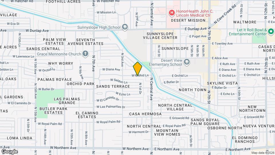 121 W Orchid Ln Map and Location Details