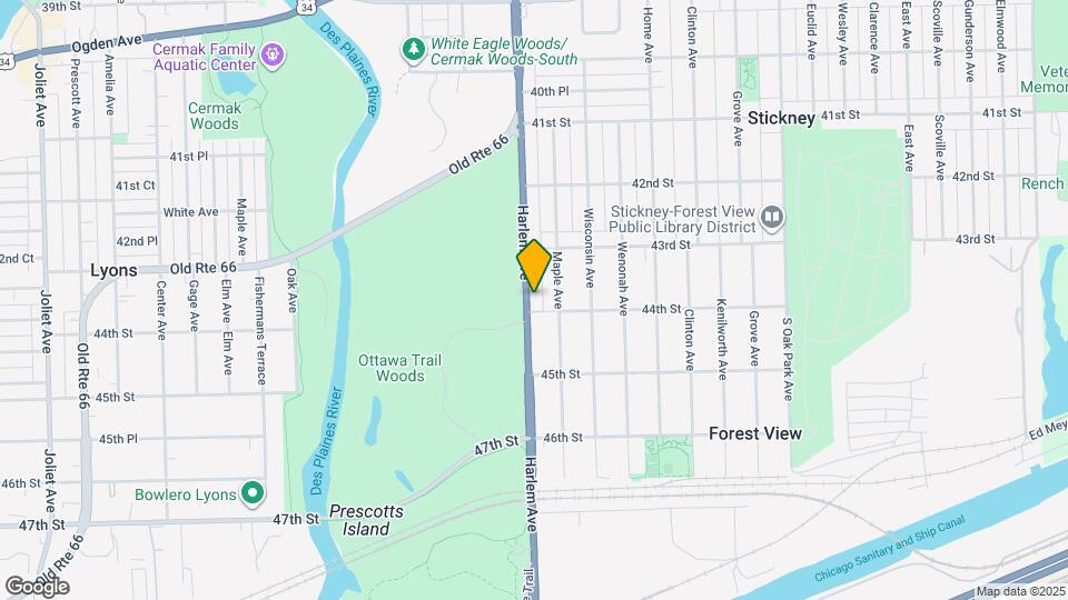 4321 S Harlem Ave Map and Location Details