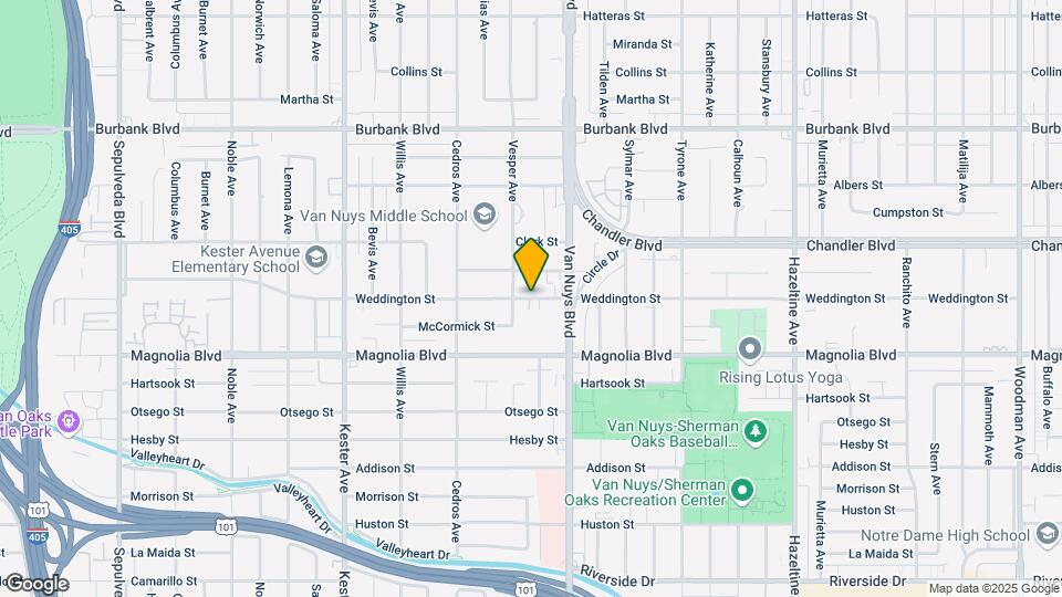 14541 Weddington St Map and Location Details