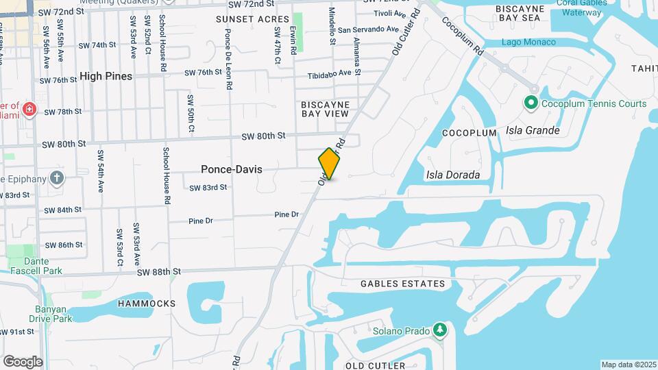 8303 Old Cutler Rd Map and Location Details