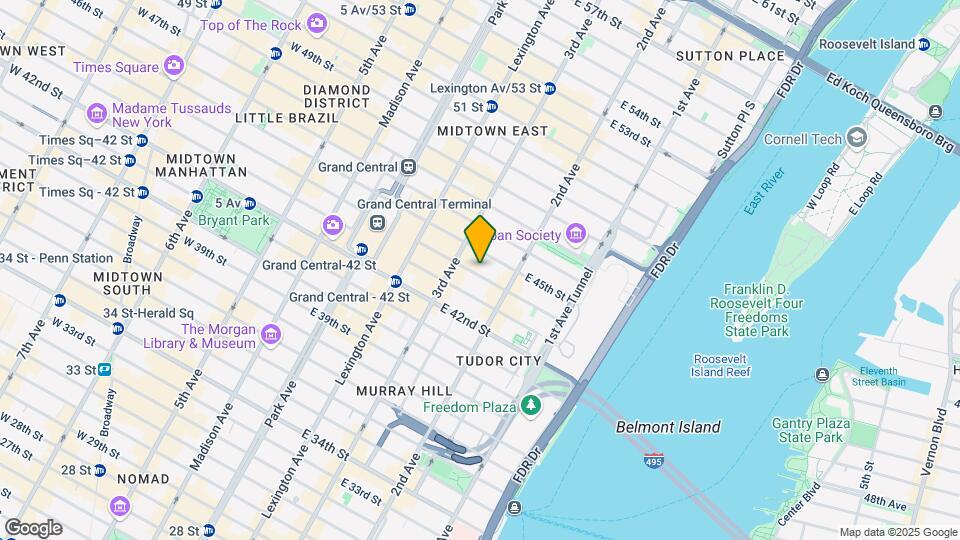 219-223 E 44th St Map and Location Details