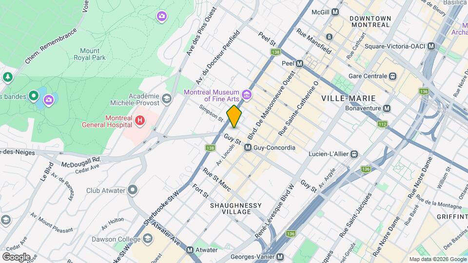 Le Sherbrooke Map and Location Details