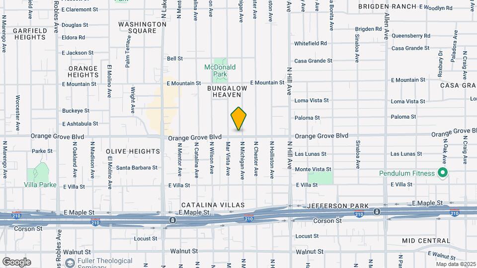 1185 E Orange Grove Blvd Map and Location Details